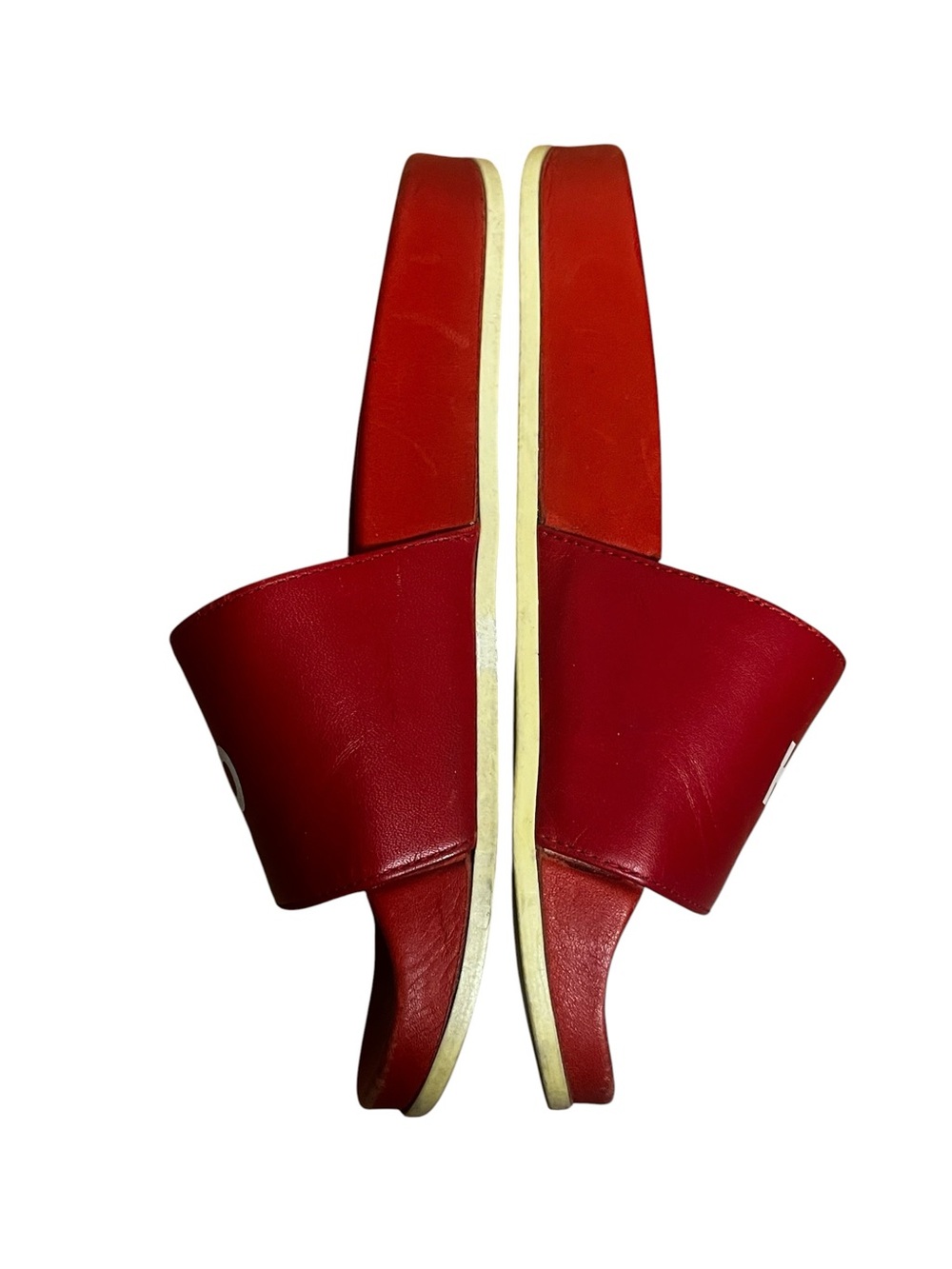 KOIO Slide Sandals Red Leather Made in Italy Minimalist EU 38 US 7.5/8 - Picture 10 of 12